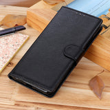 iPhone 13 Pro Max Litchi Leather Wallet Case - Black