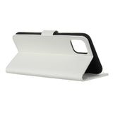 iPhone 12 / 12 Pro Litchi Leather Wallet Case - White