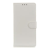 iPhone 12 / 12 Pro Litchi Leather Wallet Case - White