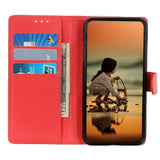 iPhone 12 / 12 Pro Litchi Leather Wallet Case - Red