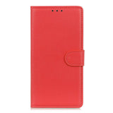 iPhone 12 / 12 Pro Litchi Leather Wallet Case - Red