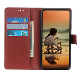 iPhone 12 / 12 Pro Litchi Leather Wallet Case - Brown