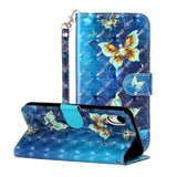 EIDERWOOD iPhone XR Leather Flip Case with Wallet and Strap - Butterflies