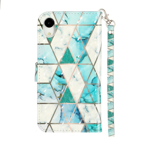 EIDERWOOD iPhone XR Leather Flip Case with Wallet and Strap - Marble