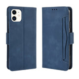 iPhone 12 / 12 Pro Glossy Leather Case w. Large Wallet - Blue