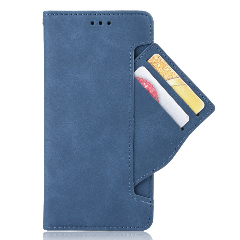 iPhone 12 / 12 Pro Glossy Leather Case w. Large Wallet - Blue