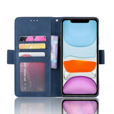 iPhone 12 / 12 Pro Glossy Leather Case w. Large Wallet - Blue