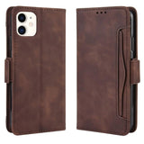 iPhone 12 / 12 Pro Glossy Leather Case w. Large Wallet - Brown