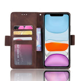 iPhone 12 / 12 Pro Glossy Leather Case w. Large Wallet - Brown