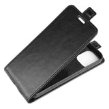 iPhone 12 / 12 Pro Neutral Flip Leather Case w. Card Holder - Black