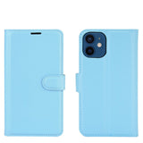 EIDERWOOD iPhone 12 Mini Faux Leather Flip Case with Cardholder & Stand Function - Blue