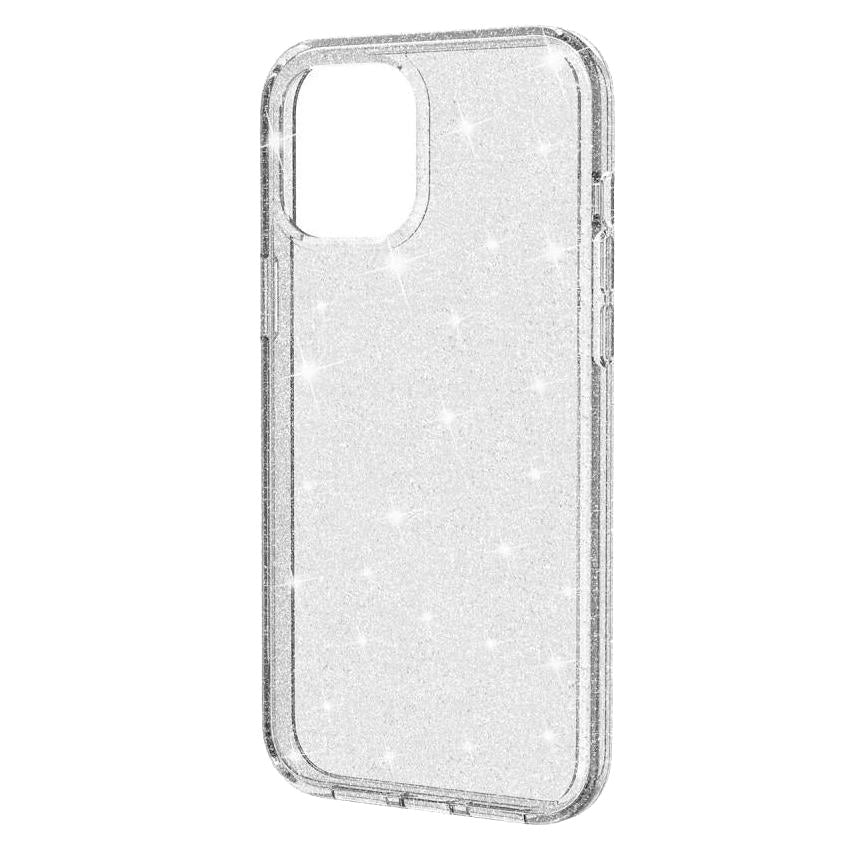 iPhone 12 / 12 Pro Hybrid Plastic Case w. Glitter - Transparent