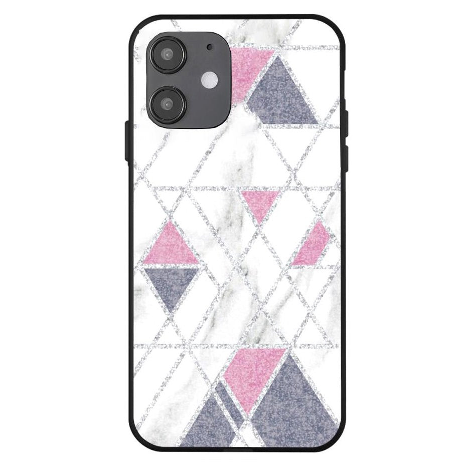 iPhone 12 Mini Case with Print - Geometry - White Marble