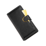 iPhone 12 / 12 Pro Leather Case w. Double Wallet - Black