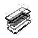 iPhone 12 Pro Max Waterproof Tough Case w. Screen Protector - Transparent / Black