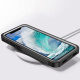 iPhone 12 Pro Max Heavy Duty Case - Tough Case w. Screen Protection - Transparent / Black