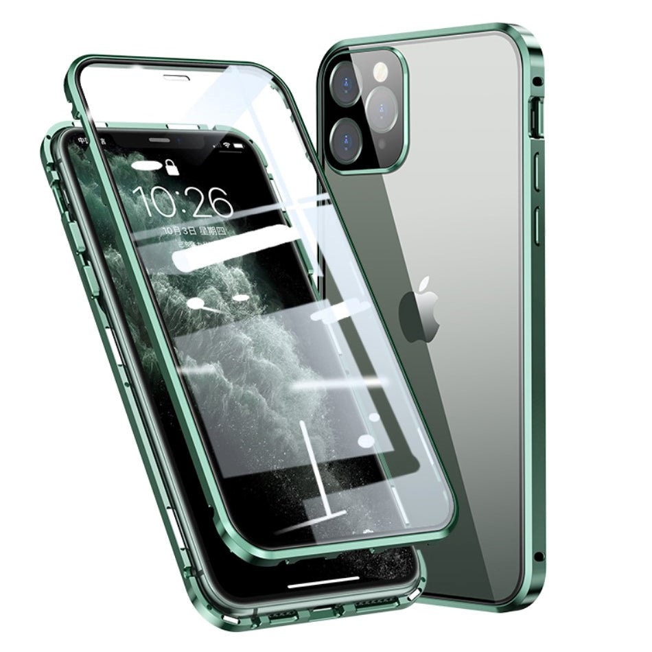 iPhone 11 Pro 360⁰ Magnetic Case w. Glass Back & Front - Green