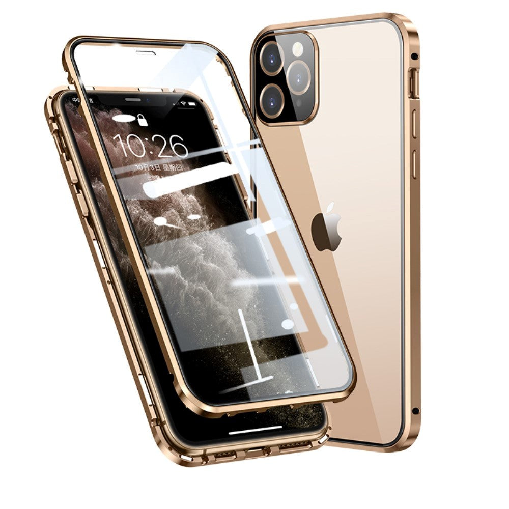 iPhone 11 Pro Max 360⁰ Magnetic Case w. Glass Back & Front - Gold