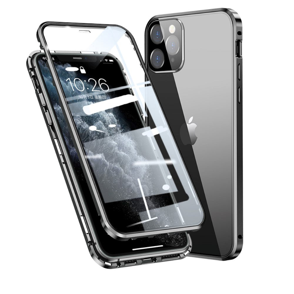 iPhone 11 Pro Max 360⁰ Magnetic Case w. Glass Back & Front - Black