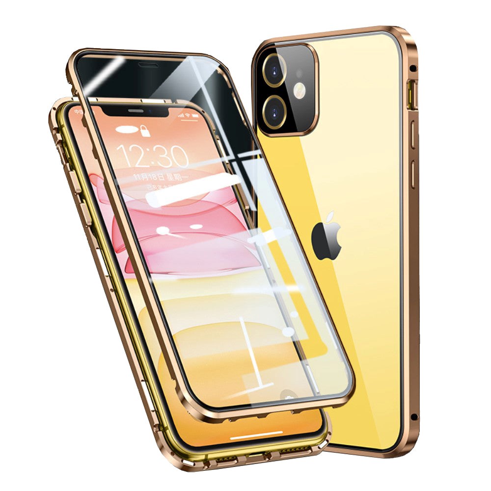 iPhone 11 360⁰ Magnetic Case w. Glass Back & Front - Gold