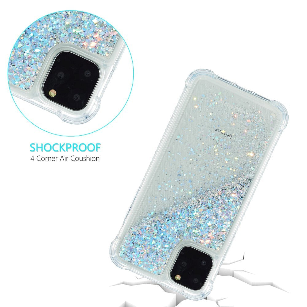 iPhone 12 Pro Max Plastic Case w. Glitter - Transparent / Silver