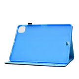 iPad Air 10.9-11" (2024-2020) / Pro 11" (2022-2018) Case w. Stand, Card Holder & Apple Pencil Holder - Blue Owl