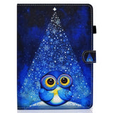 iPad Air 10.9-11" (2024-2020) / Pro 11" (2022-2018) Case w. Stand, Card Holder & Apple Pencil Holder - Blue Owl