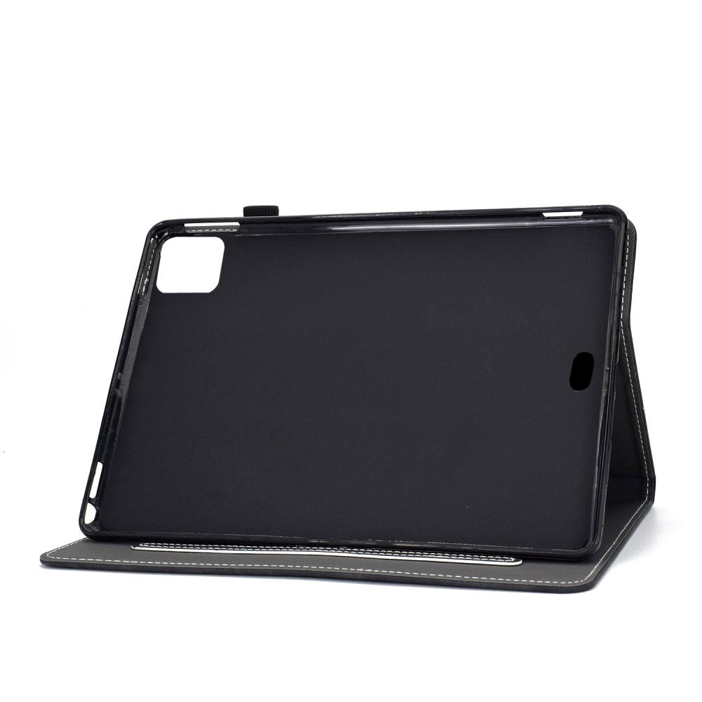 iPad Air (2022 / 2020) Case w. Stand, Card Holder & Apple Pencil Holder - Elephant - Black