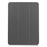 EIDERWOOD iPad Air 10.9-11" (2024-2020) Litchi Tri-Fold Leather Case - Grey