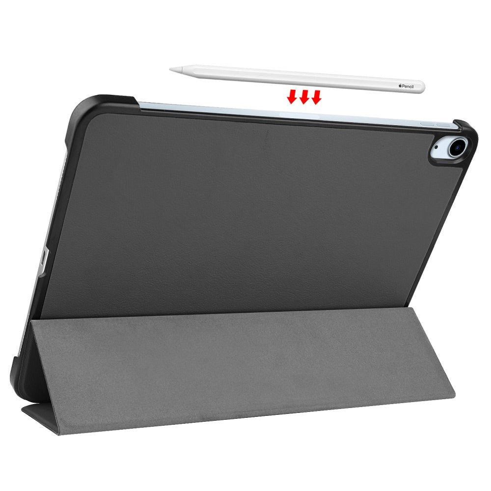 EIDERWOOD iPad Air 10.9-11" (2024-2020) Litchi Tri-Fold Leather Case - Grey