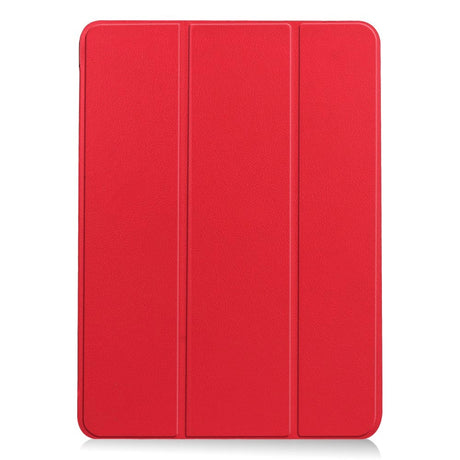 EIDERWOOD iPad Air 10.9-11" (2024-2020) Litchi Tri-Fold Leather Case - Red