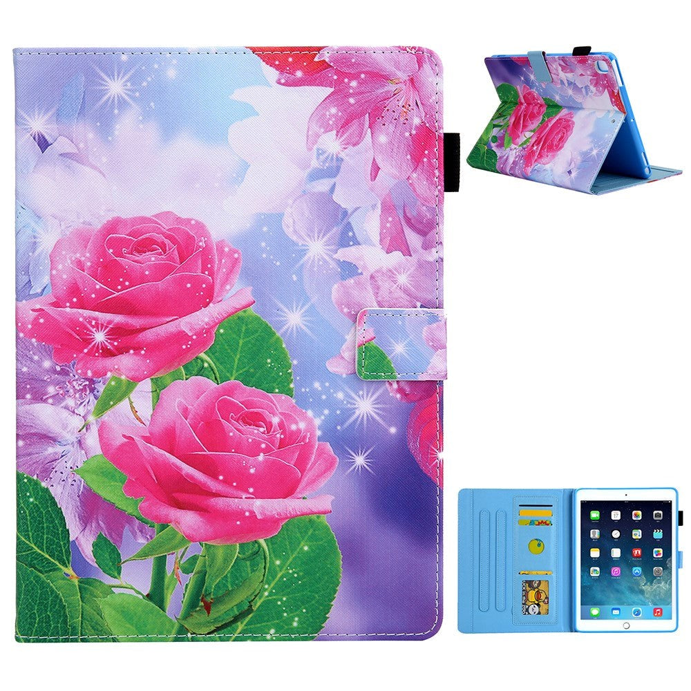 iPad 9.7 (2018-2017) / iPad Air / iPad Air 2 Leather Case w. Stand - Roses