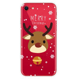 iPhone SE (2022 / 2020) / 8 / 7 Flexible Transparent Christmas Case - Reindeer w. Bell