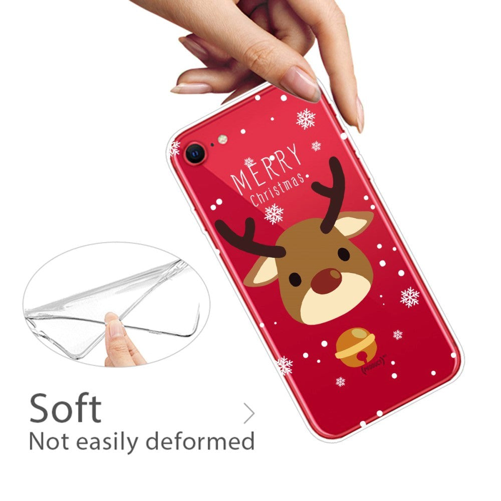 iPhone SE (2022 / 2020) / 8 / 7 Flexible Transparent Christmas Case - Reindeer w. Bell