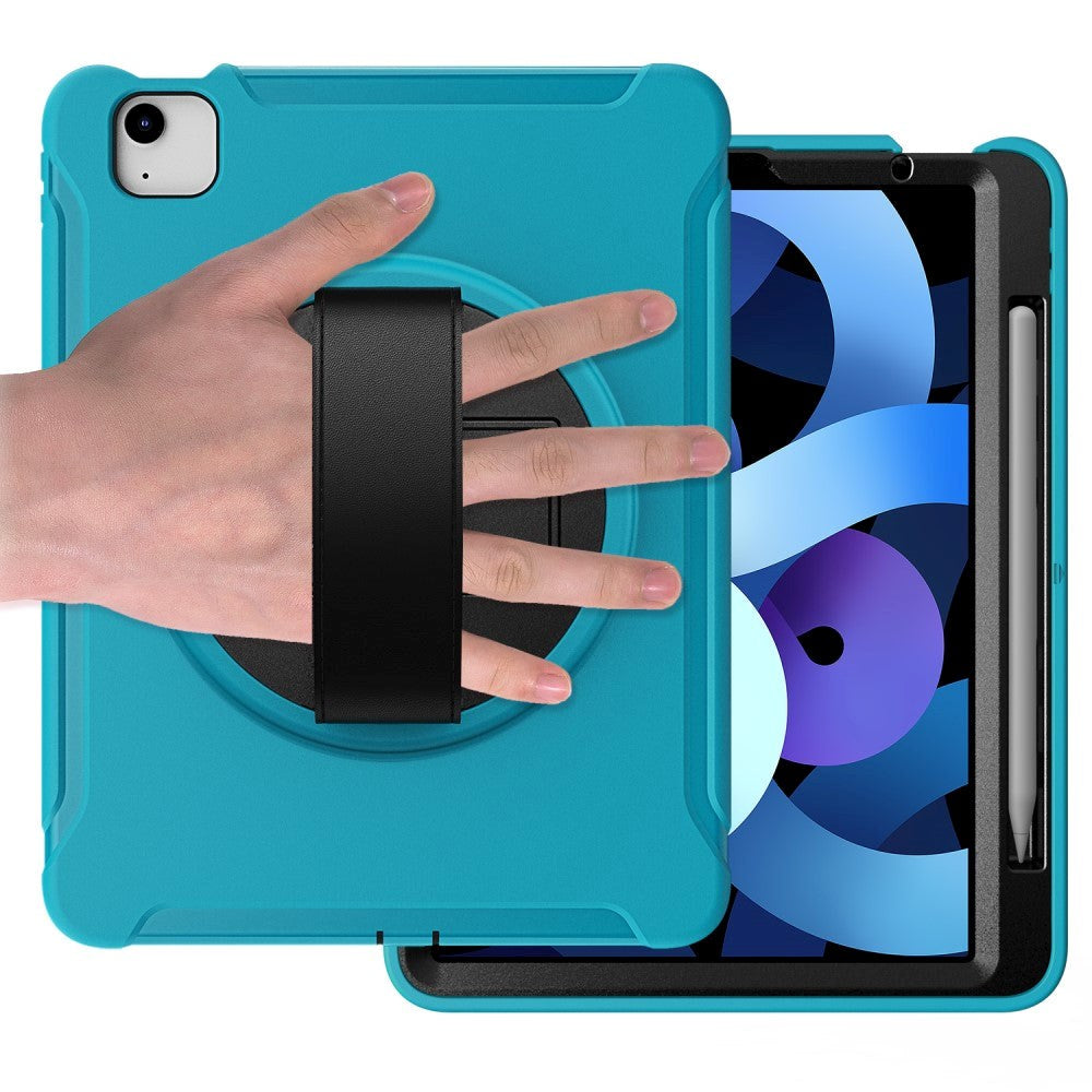 iPad Air (2022 / 2020) Tough Case w. Hand Holder & Apple Pencil Holder - Turquoise