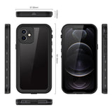 iPhone 12 Redpepper IP68 Waterproof Case - MagSafe Compatible - Black / Transparent