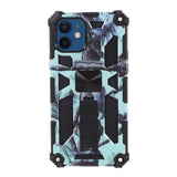 EIDERWOOD iPhone 12 Mini Camouflage Tough Case w. Kickstand - Turquoise / Black