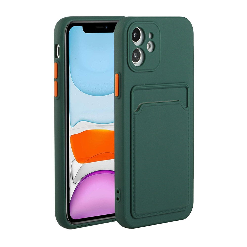 EIDERWOOD iPhone 12 Mini Flexible Plastic Case with Cardholder - Green