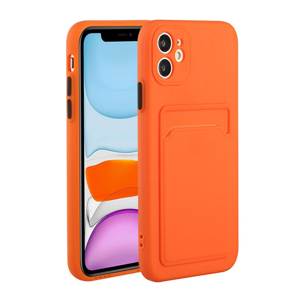 EIDERWOOD iPhone 12 Mini Flexible Plastic Case with Cardholder - Orange