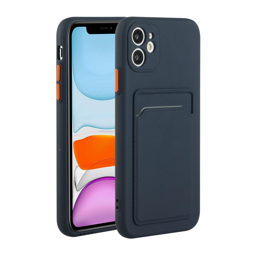 EIDERWOOD iPhone 12 Mini Flexible Plastic Case with Cardholder - Dark Blue