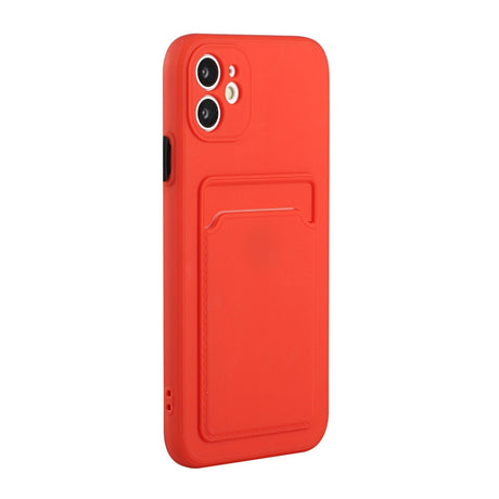 EIDERWOOD iPhone 12 Mini Flexible Plastic Case with Cardholder - Red