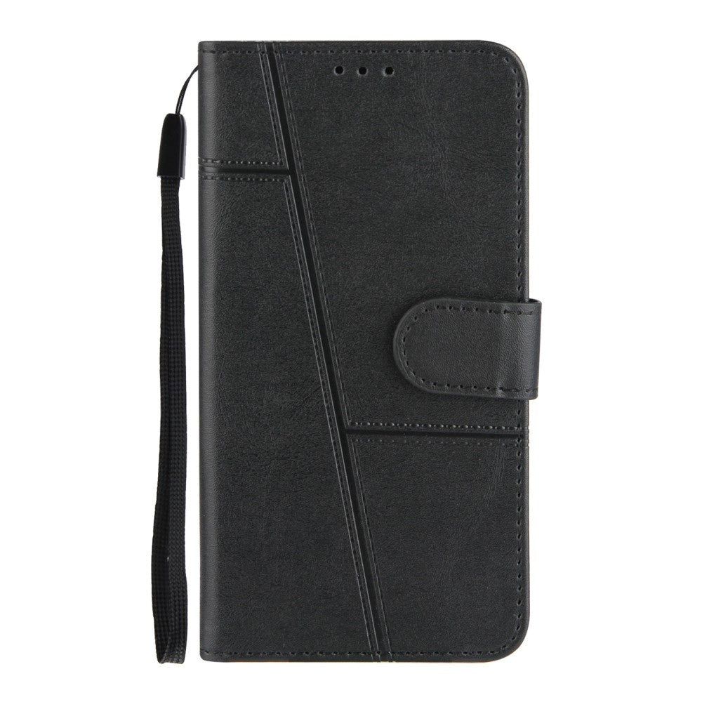 iPhone 8 Plus / 7 Plus Leather Flip Case with Wallet and Strap - Black