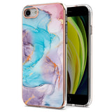 iPhone SE (2022 / 2020) / 8 / 7 Hybrid Plastic Back Case - Milkyway Marble - Blue / Purple