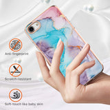 iPhone SE (2022 / 2020) / 8 / 7 Hybrid Plastic Back Case - Milkyway Marble - Blue / Purple