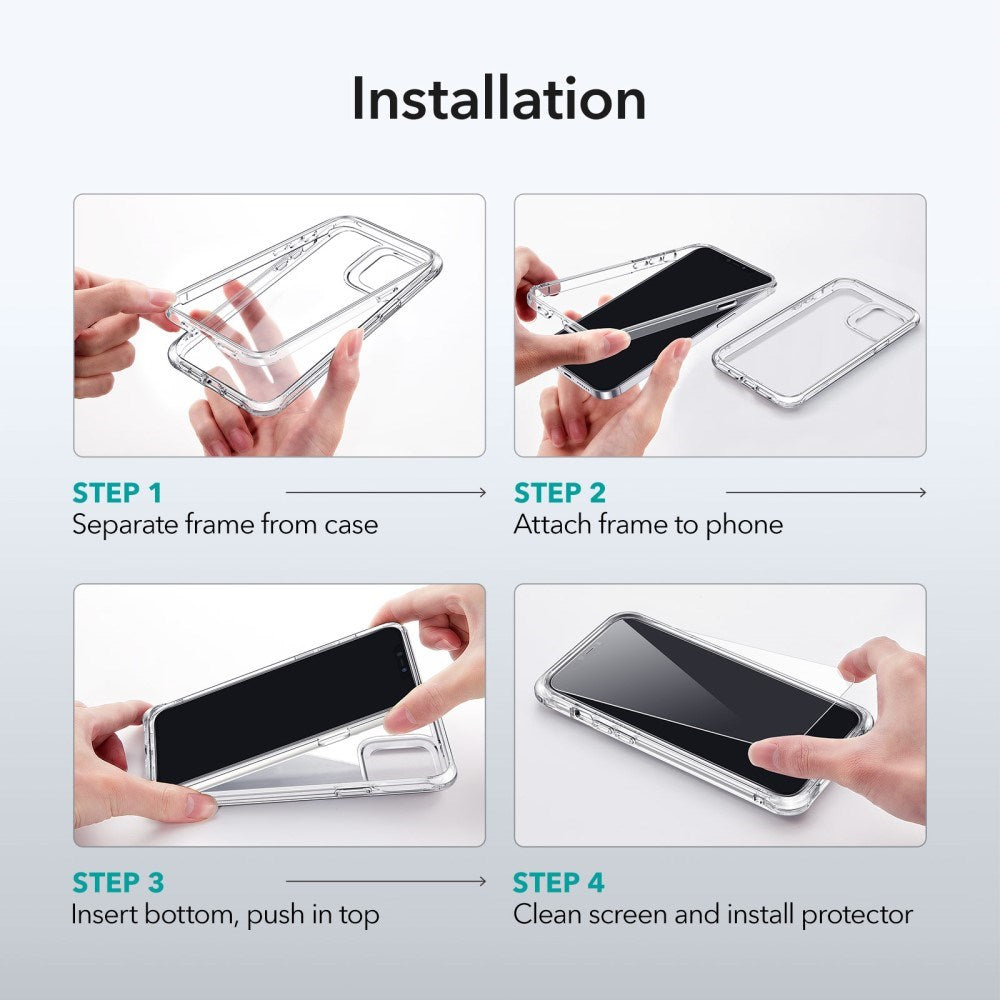 iPhone 12 Mini ESR Protection Kit with Case & 2 Screen Protectors - Transparent