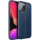 iPhone 13 Pro Flexible Plastic Case Litchi Texture - Blue