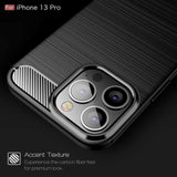 iPhone 13 Pro Brushed Carbon Case - Black