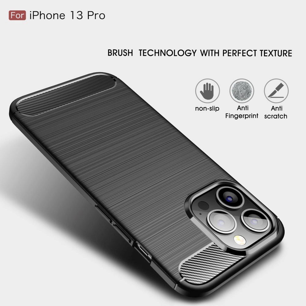 iPhone 13 Pro Brushed Carbon Case - Black