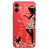 iPhone 13 Flexible Plastic Case - Transparent / Flower Girl