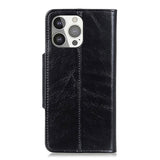 iPhone 13 Pro KHAZNEH Glossy Leather Wallet Case - Black